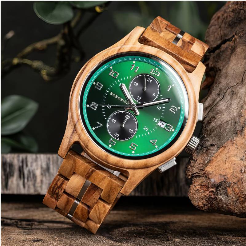 Herren Holzuhr mit Chronograph – Grünwald Chrono