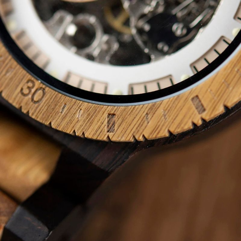 Herren Automatik Holzuhr Skelett – Naturkraft Herren Automatik Holzuhr Skelett – Naturkraft – Bild 3