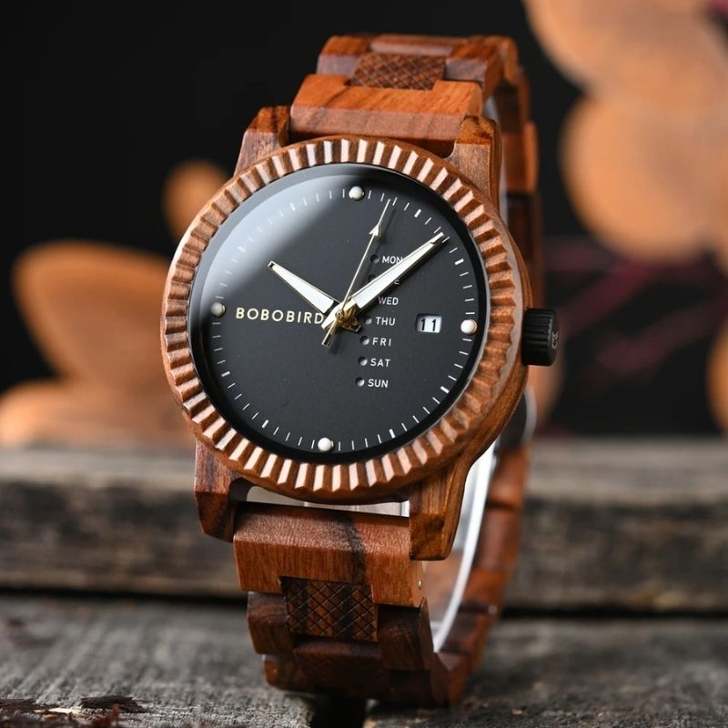 Herren Holzuhr – Redwood Kalender