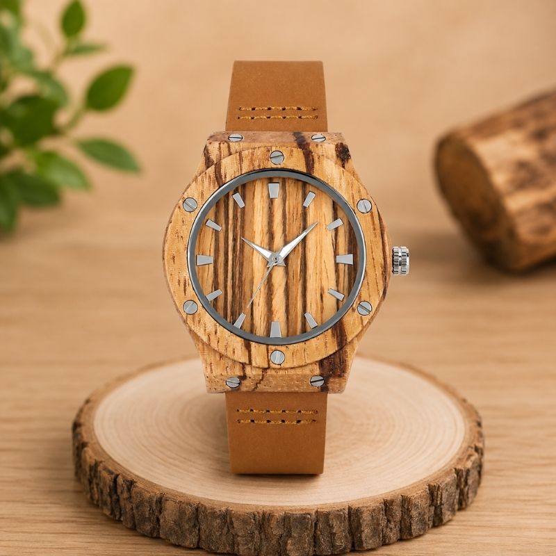 Holzuhr Damen mit Lederarmband – Urban Oak