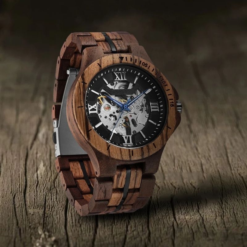 Holzuhr Herren Automatik – Waldchronos Skelett Holzuhr Herren Automatik – Waldchronos Skelett