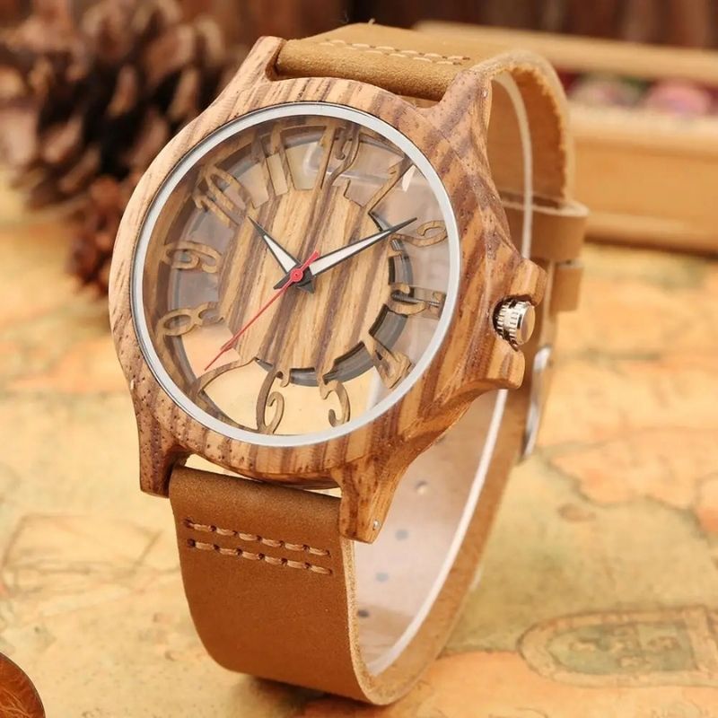 Holzuhr Herren – Vintage Skeleton