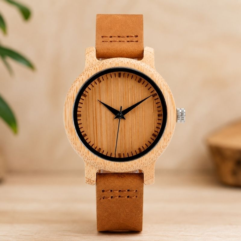 Holzuhr Unisex – Bambus Natur